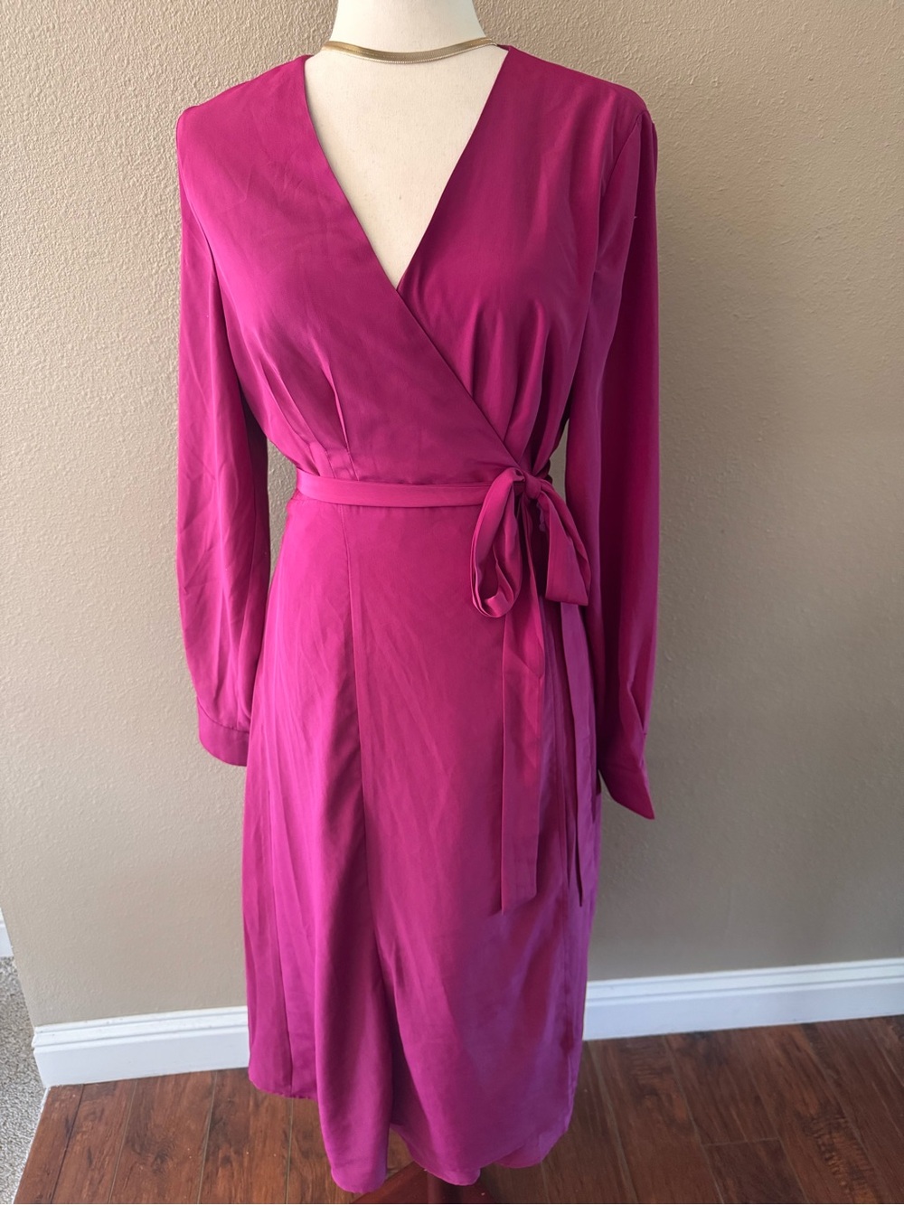 Forever 21 Magenta Wrap Midi Dress - Picture 9 of 11